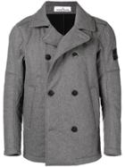 Stone Island Double Breasted Fitted Jacket - Grey