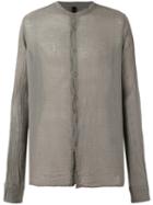 Poème Bohémien - Mandarin Neck Shirt - Men - Cotton - 48, Grey, Cotton