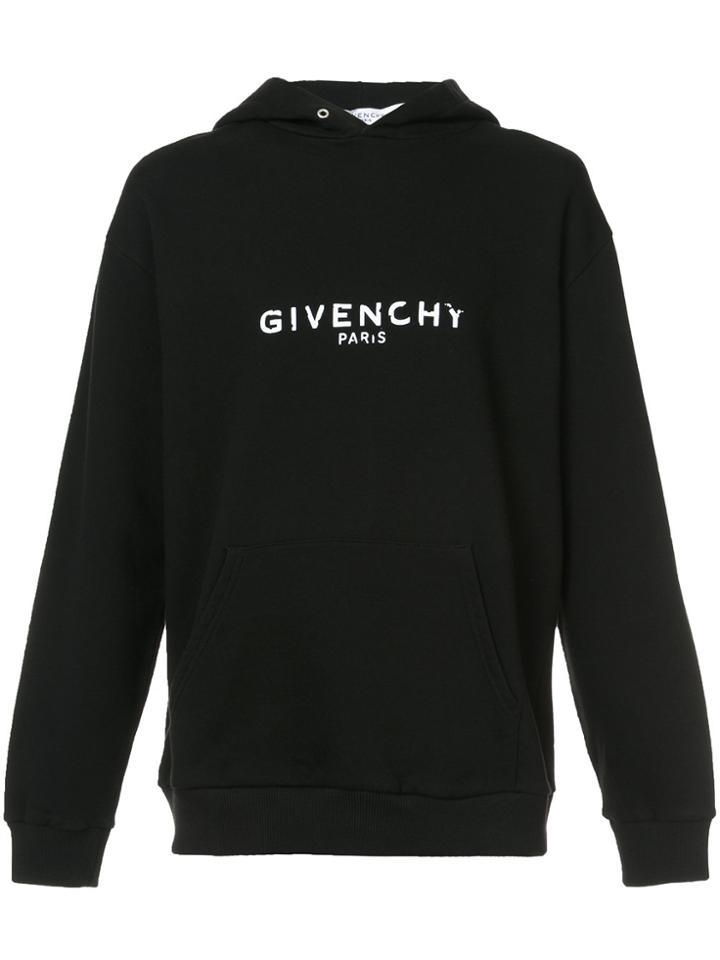 Givenchy Embroidered Crew Neck Hoodie - Black