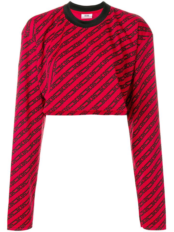 Gcds Monogram Cropped Sweatshirt - Red