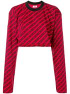 Gcds Monogram Cropped Sweatshirt - Red