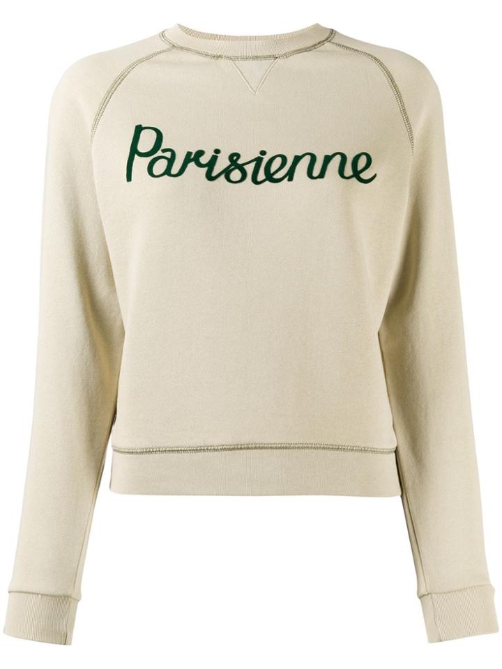 Maison Kitsuné Script Print Jumper - Be Beige