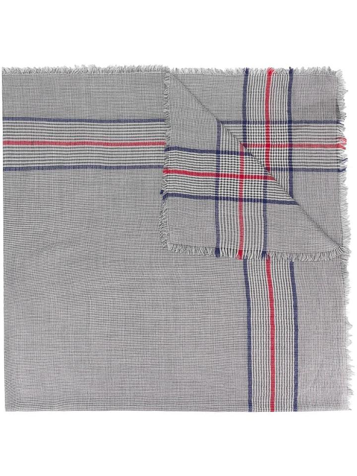 Gucci Knitted Check Scarf - Grey