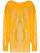 Poiret Sheer Knit Blouse - Orange