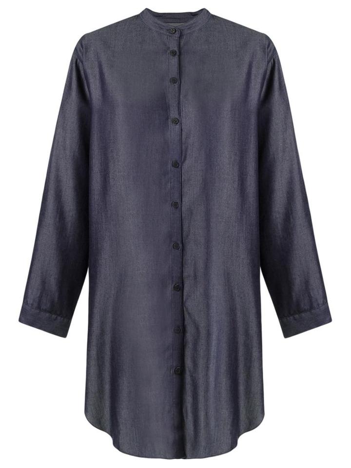 Uma Raquel Davidowicz Longsleeved Shirt Dress, Women's, Size: 40, Blue, Lyocell