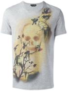 Alexander Mcqueen - Skull And Bird Print T-shirt - Men - Cotton - Xl, Grey, Cotton