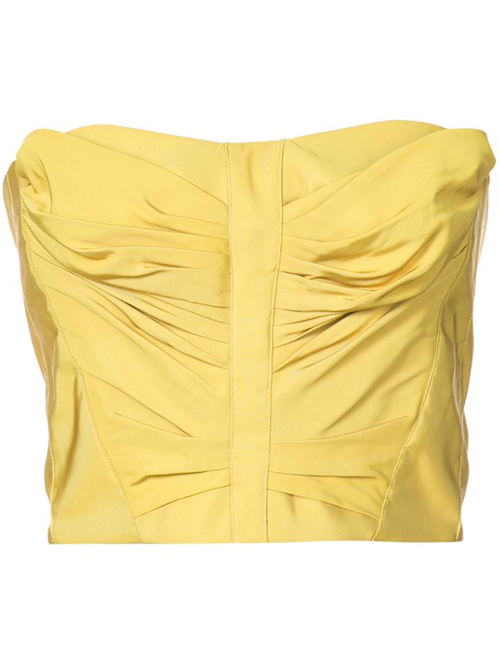 Maticevski Ruched Tube Top - Yellow & Orange