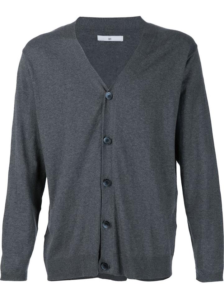 321 Classic Cardigan, Men's, Size: Small, Grey, Cotton