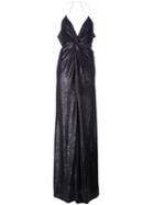 Michelle Mason Crystal-strap Twisted Gown - Blue