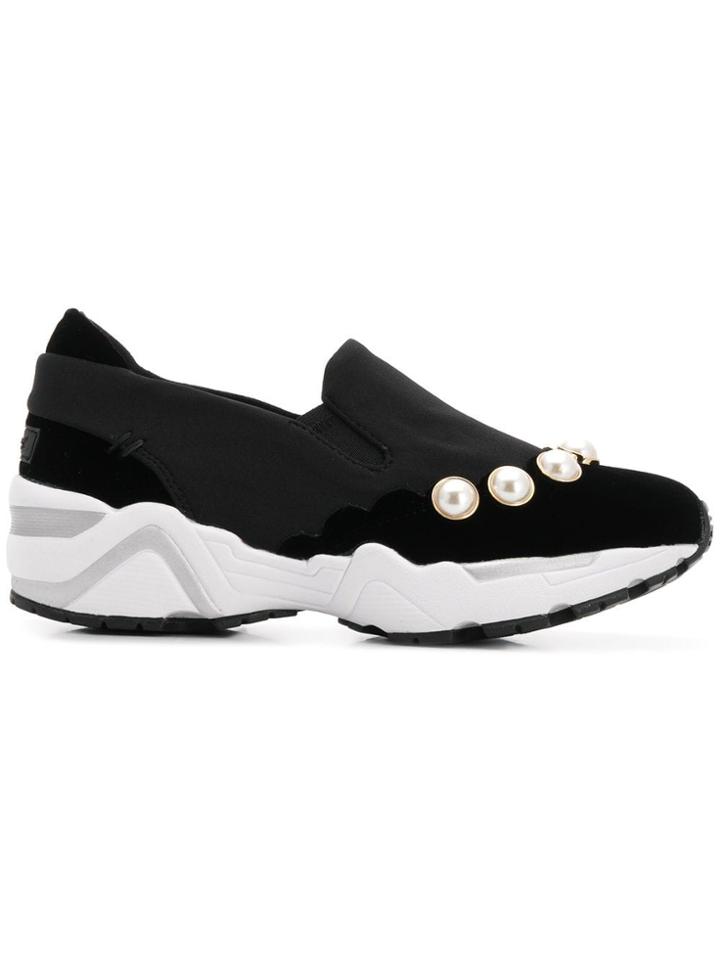 Suecomma Bonnie Faux Pearl Embellished Sneakers - Black