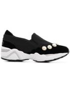 Suecomma Bonnie Faux Pearl Embellished Sneakers - Black