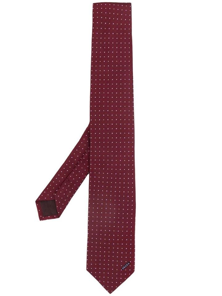 Prada Dotted Tie - Red