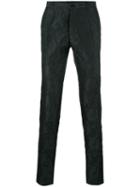 Christian Pellizzari Jacquard Tailored Trousers, Men's, Size: 50, Black, Polyester/silk/polyamide