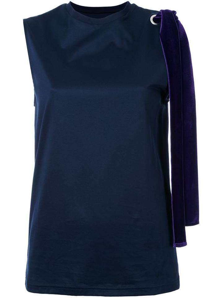 Le Ciel Bleu Sleeveless Bow Detail Blouse