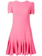 Alexander Mcqueen Cape-back Mini Dress, Women's, Size: 44, Pink/purple, Silk/acetate/viscose