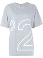 No21 Logo Appliqué Oversized T-shirt, Women's, Size: 38, Grey, Cotton