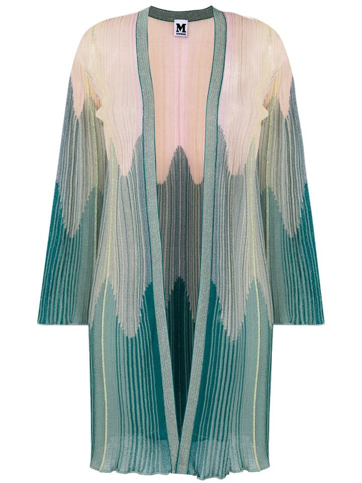 M Missoni Ribbed Open Cardigan - Green