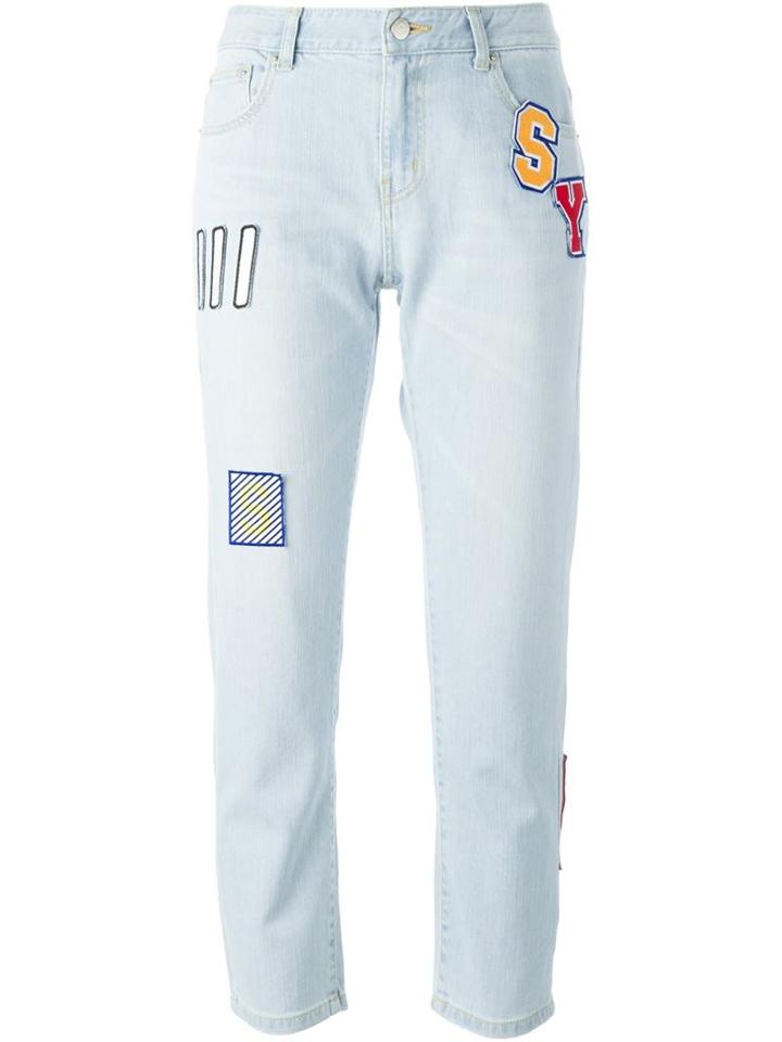 Steve J & Yoni P Patched Jeans, Women's, Size: 25, Blue, Cotton/polyester