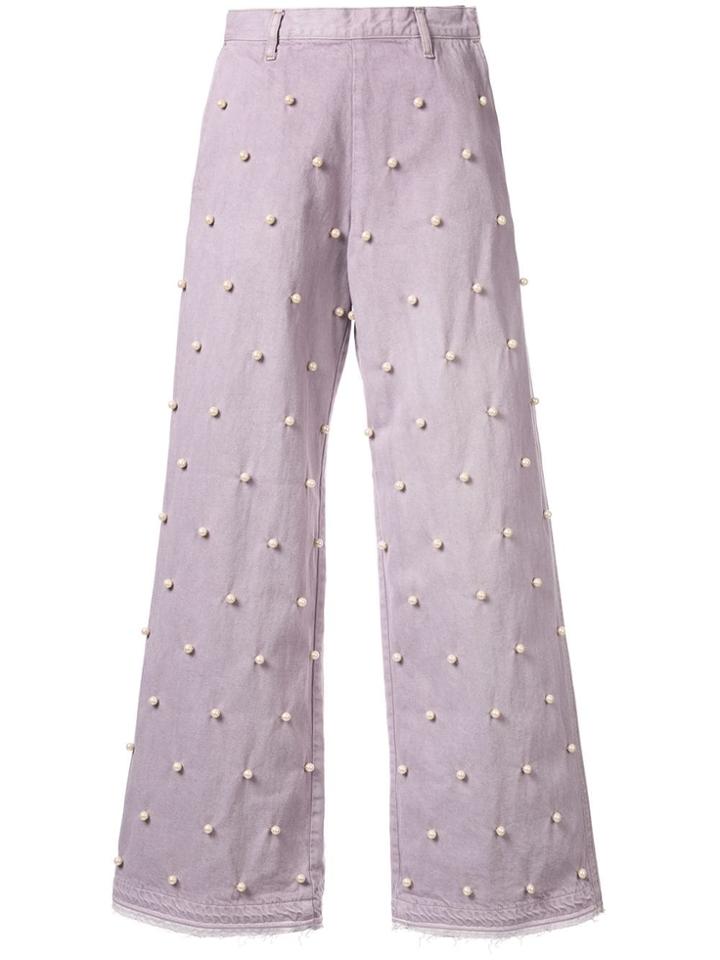 Tu Es Mon Trésor Dot Pearl Wide Jeans - Purple