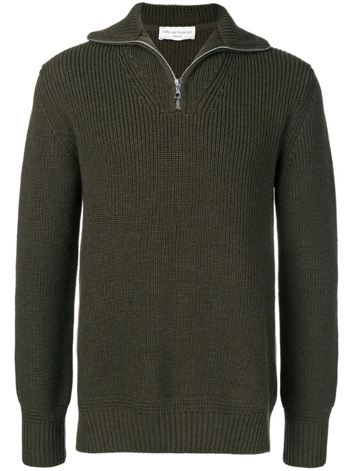 Officine Generale High Neck Jumper - Green