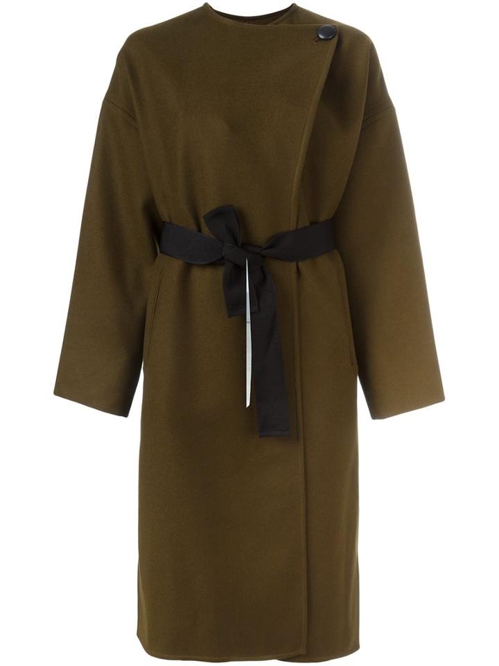 Isabel Marant 'fargo' Belted Coat, Women's, Size: 36, Green, Cashmere/virgin Wool/cotton/viscose