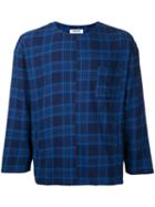 Monkey Time - Plaid Chest Pocket T-shirt - Men - Cotton - S, Blue, Cotton