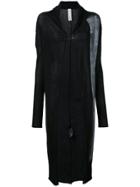 Isabel Benenato Long Brushstroke Open Front Cardigan - Black