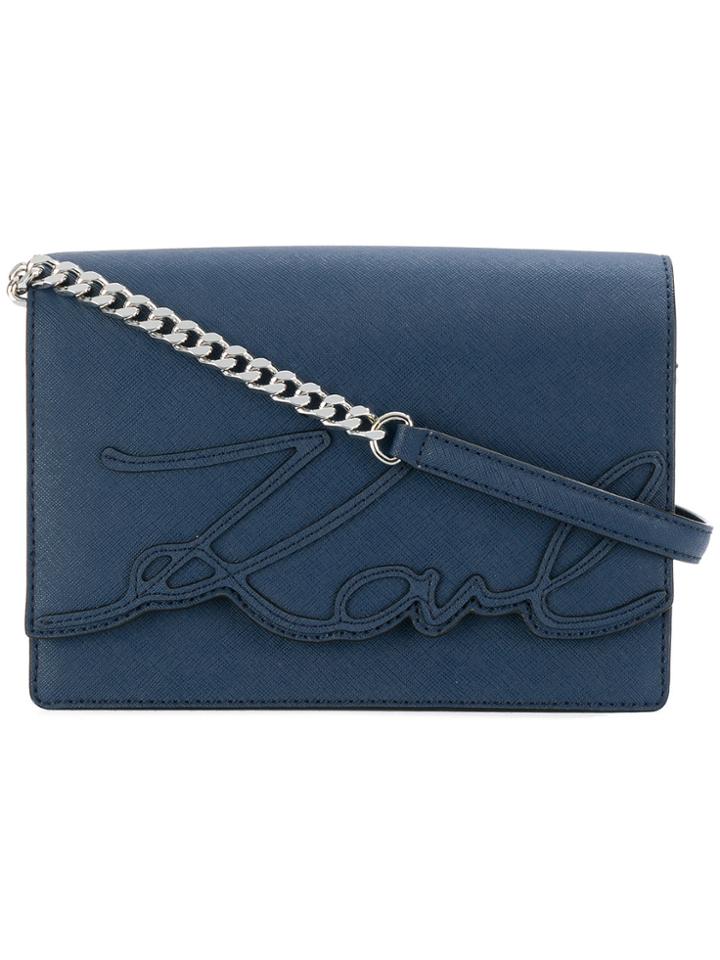 Karl Lagerfeld K/signature Essential Shoulder Bag - Blue
