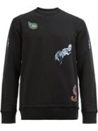 Lanvin Paisley Embroidered Sweatshirt, Men's, Size: Medium, Black, Cotton/polyester/spandex/elastane