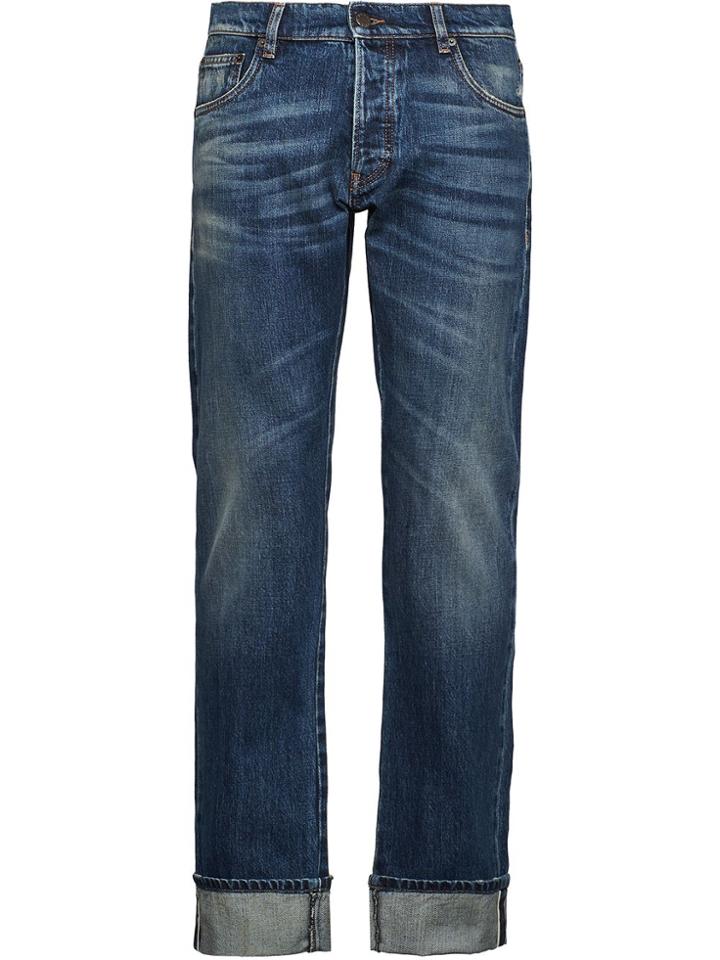 Prada Easy Fit Straight Leg Jeans - Blue