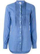 Aspesi Buttoned Bib Panel Shirt, Women's, Size: 42, Blue, Linen/flax