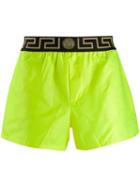 Versace Greca Border Swim Shorts - Yellow