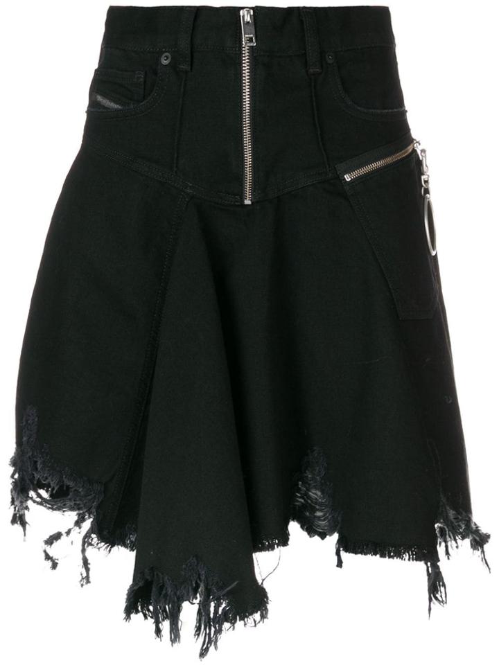 Diesel Frayed Skater Skirt - Black