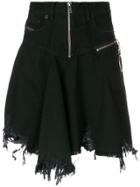 Diesel Frayed Skater Skirt - Black