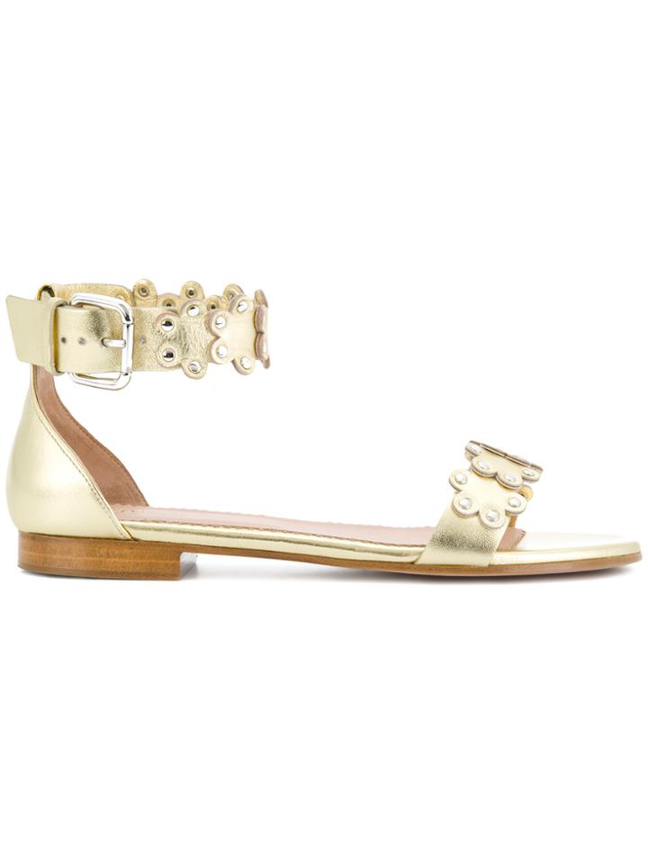 Red Valentino Studded Open-toe Sandals - Metallic