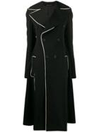 Yohji Yamamoto Flared-style Double-breasted Coat - Black