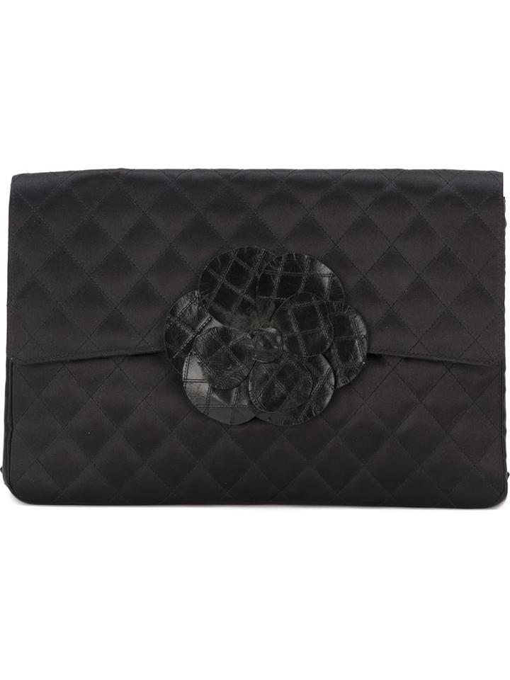 Chanel Vintage 'camelia' Clutch, Women's, Black