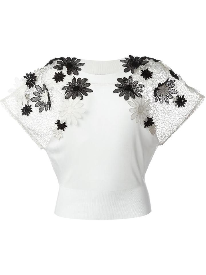 Emanuel Ungaro Lace-appliqué Sleeve Blouse