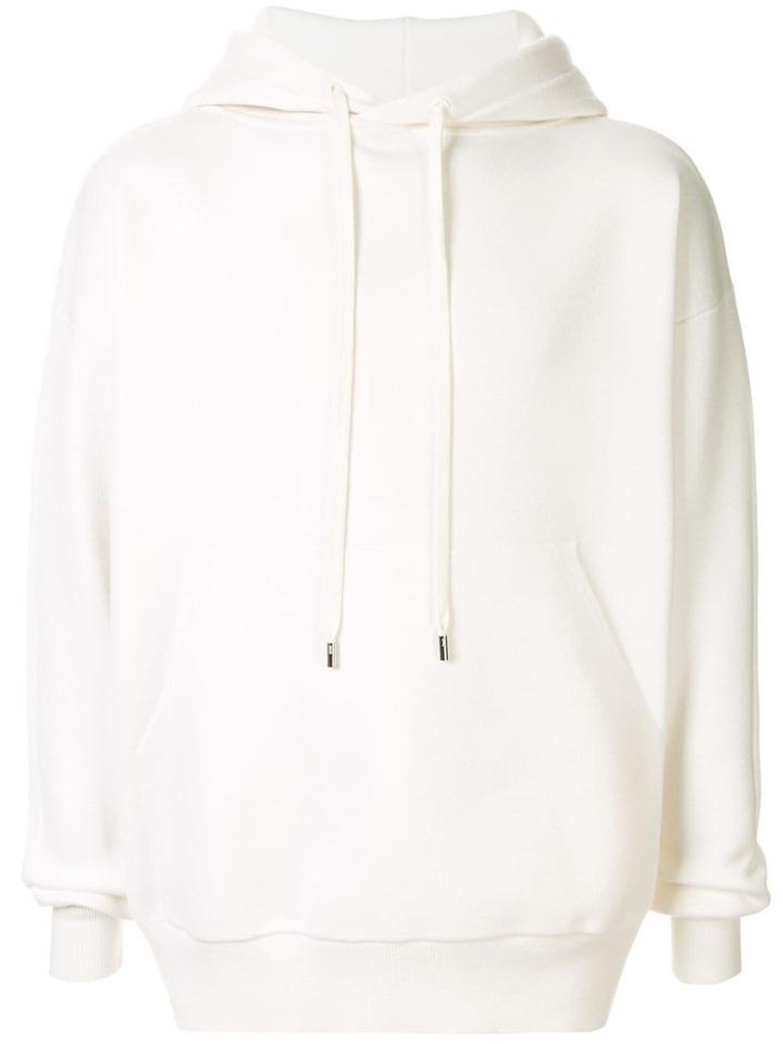 Caban Drawstring Hoodie - White