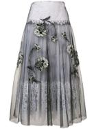 Ermanno Scervino Floral Tulle Skirt - Grey