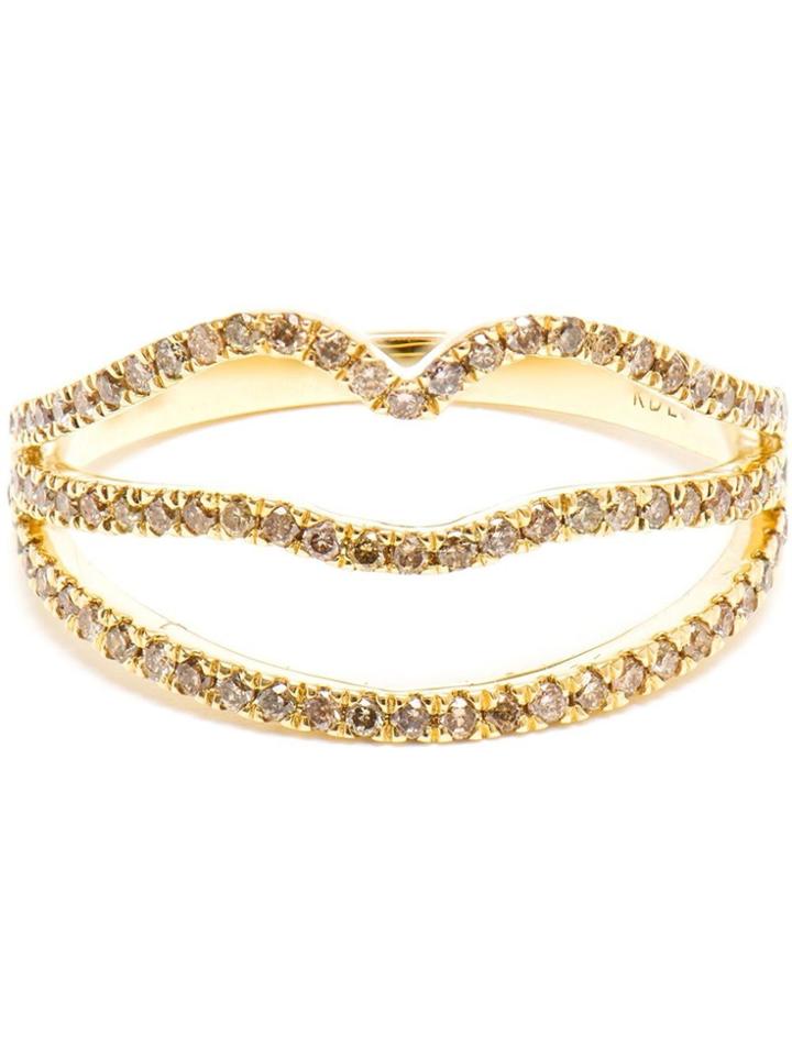 Rosa De La Cruz Diamond Lip Shaped Ring - Metallic