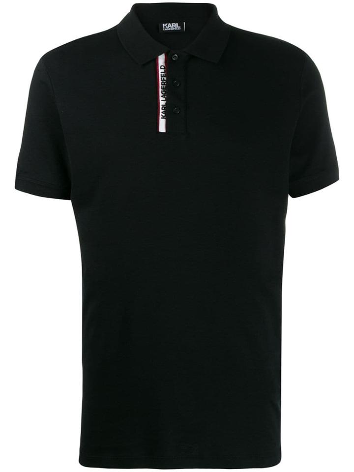 Karl Lagerfeld Logo Polo Shirt - Black