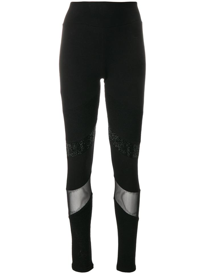 Philipp Plein Slim Panelled Leggings - Black