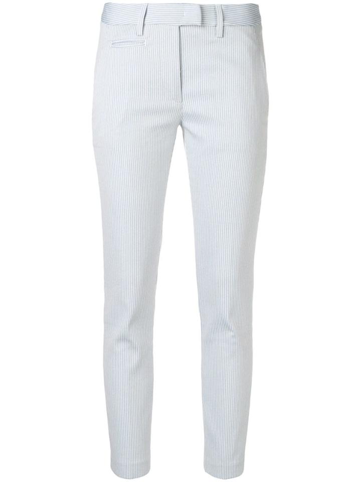 Dondup Striped Tailored Cropped Trousers - White