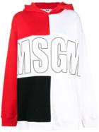 Msgm Front Logo Hoodie - White