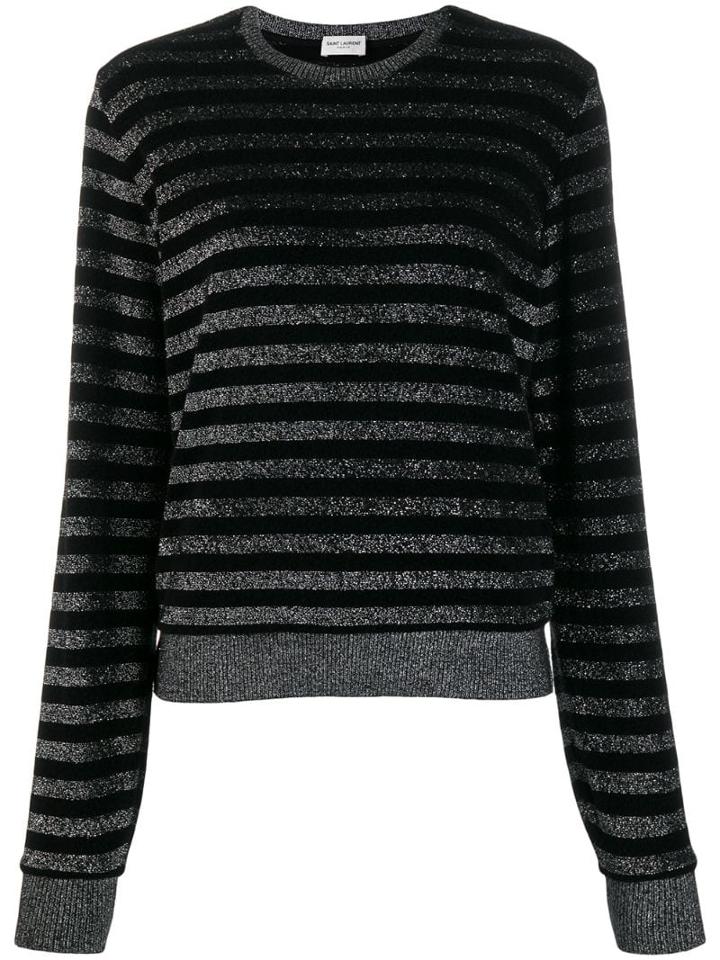 Saint Laurent Metallic Stripe Jumper - Black