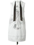 Moschino Fashion Show Print Sweatshirt Dress, Women's, Size: 40, White, Cotton