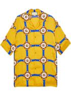 Gucci Bowling Shirt With Gg Harness Print - Yellow