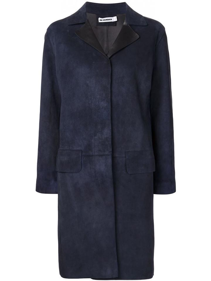 Jil Sander Contrast Lapel Suede Coat