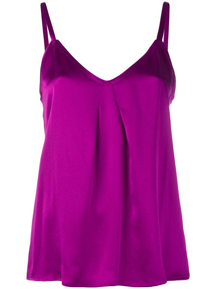 Vince - Satin Tank Top - Women - Silk - M, Pink/purple, Silk